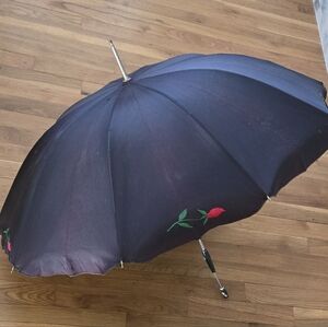 Vintage Umbrella/Parisol with Rose Accents